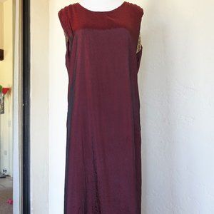 Vintage Charivari Designer Midi Dress Red/Gold Reversible